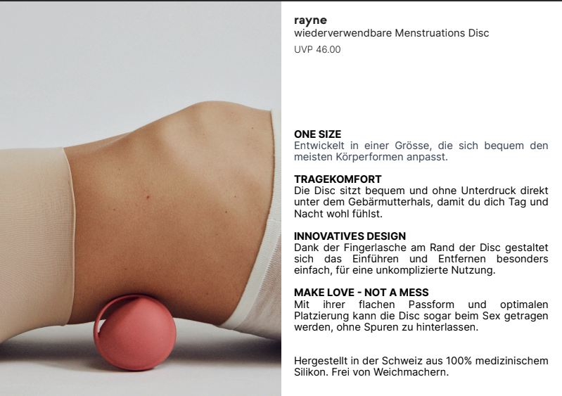 Menstruationsscheibe Rosé mit Eingriff