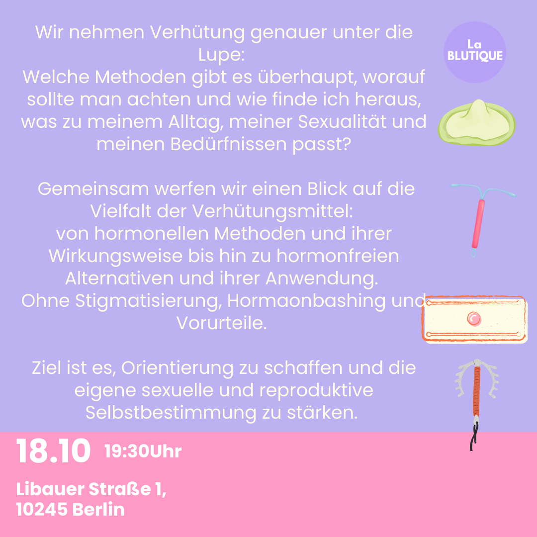 18. Oktober: Workshop Verhütung