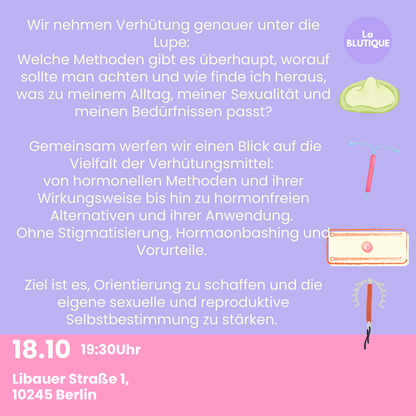 18. Oktober: Workshop Verhütung