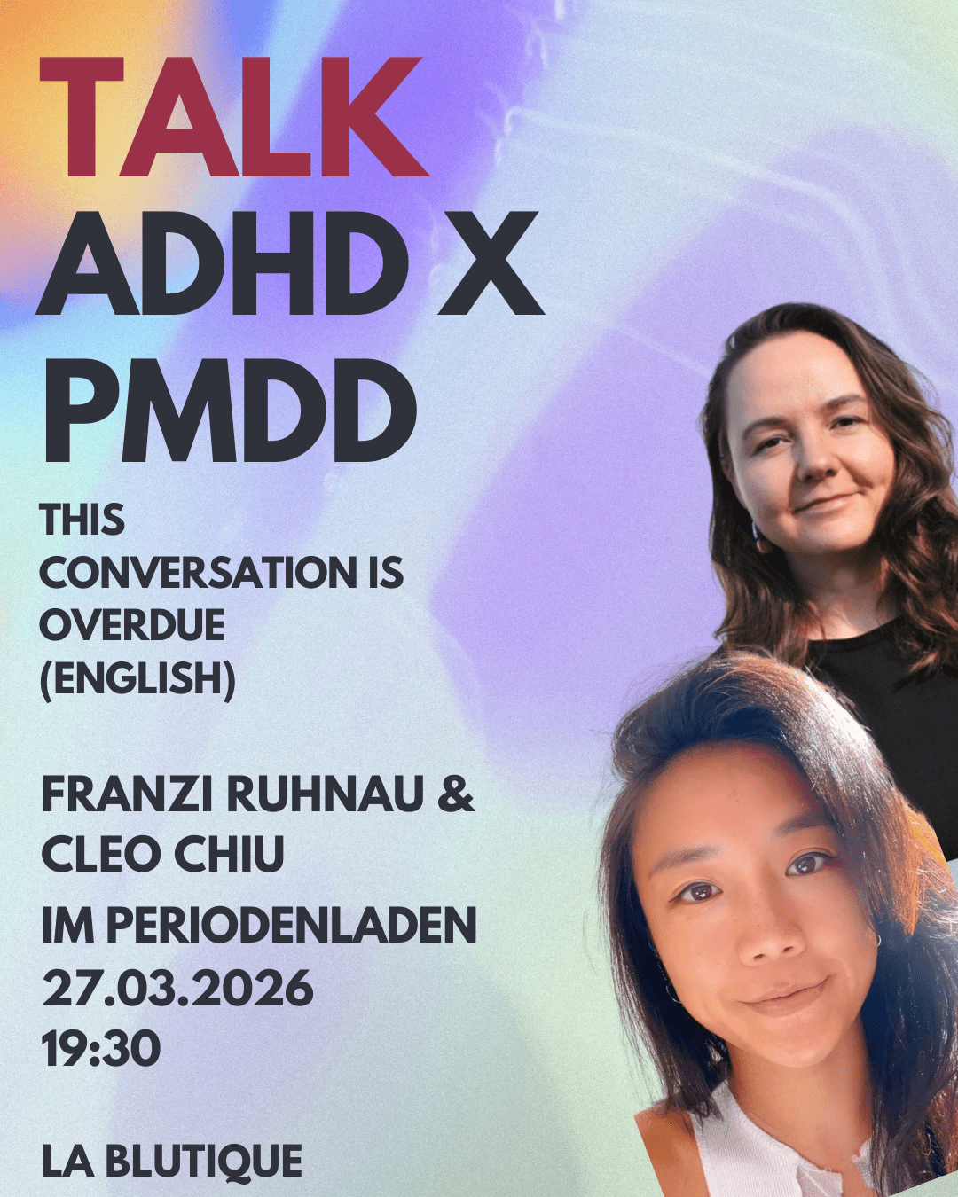 27.03. Talk Adhd x pmdd (english) - La Blutique La BlutiqueEvent Berlin