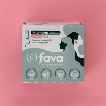 FAVA Tampons Bio, in paper packaging