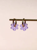 Violette Flower Edelstahl Hoops - La Blutique niemalsmehrohneCreolen Berlin